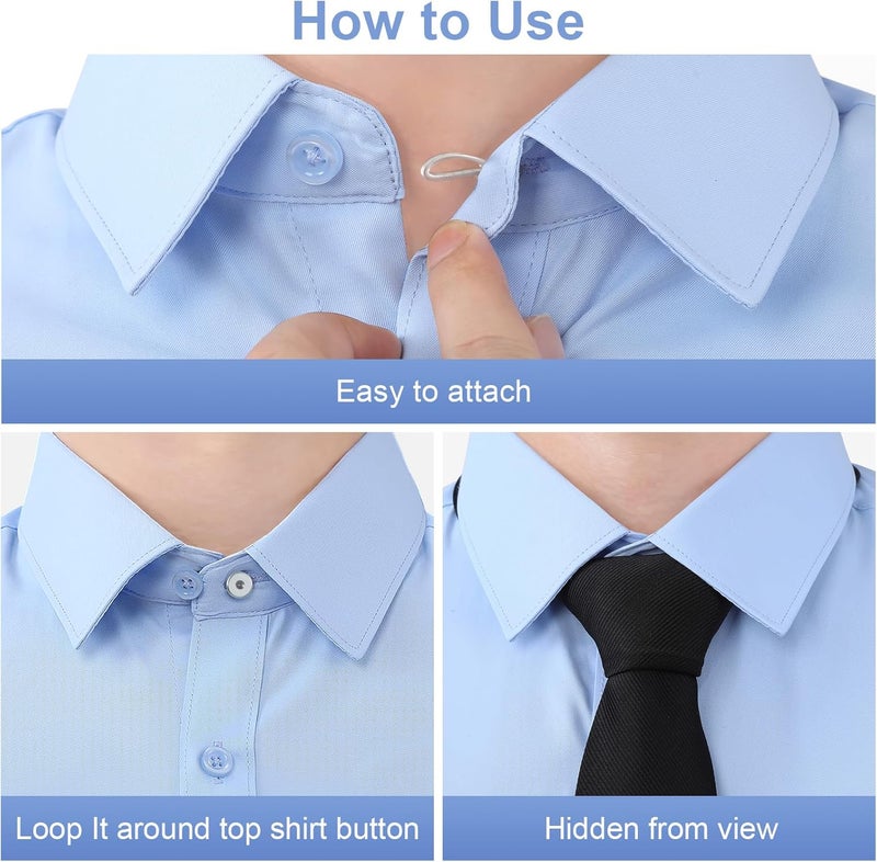 KUNTAERY 12 PCS Shirt Collar Button Extenders, Comfortable Neck Button Extender for Mens Dress Shirts, Instant Tie Collar Expansion - Image 5